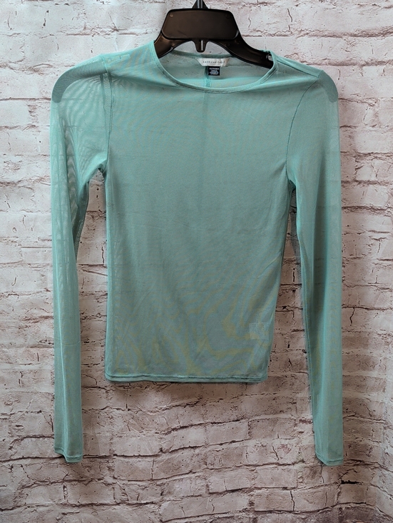 American Eagle Outfitters Tops - American Eagle Mint Green Long Sleeve Sheer Crewneck Top  Xs